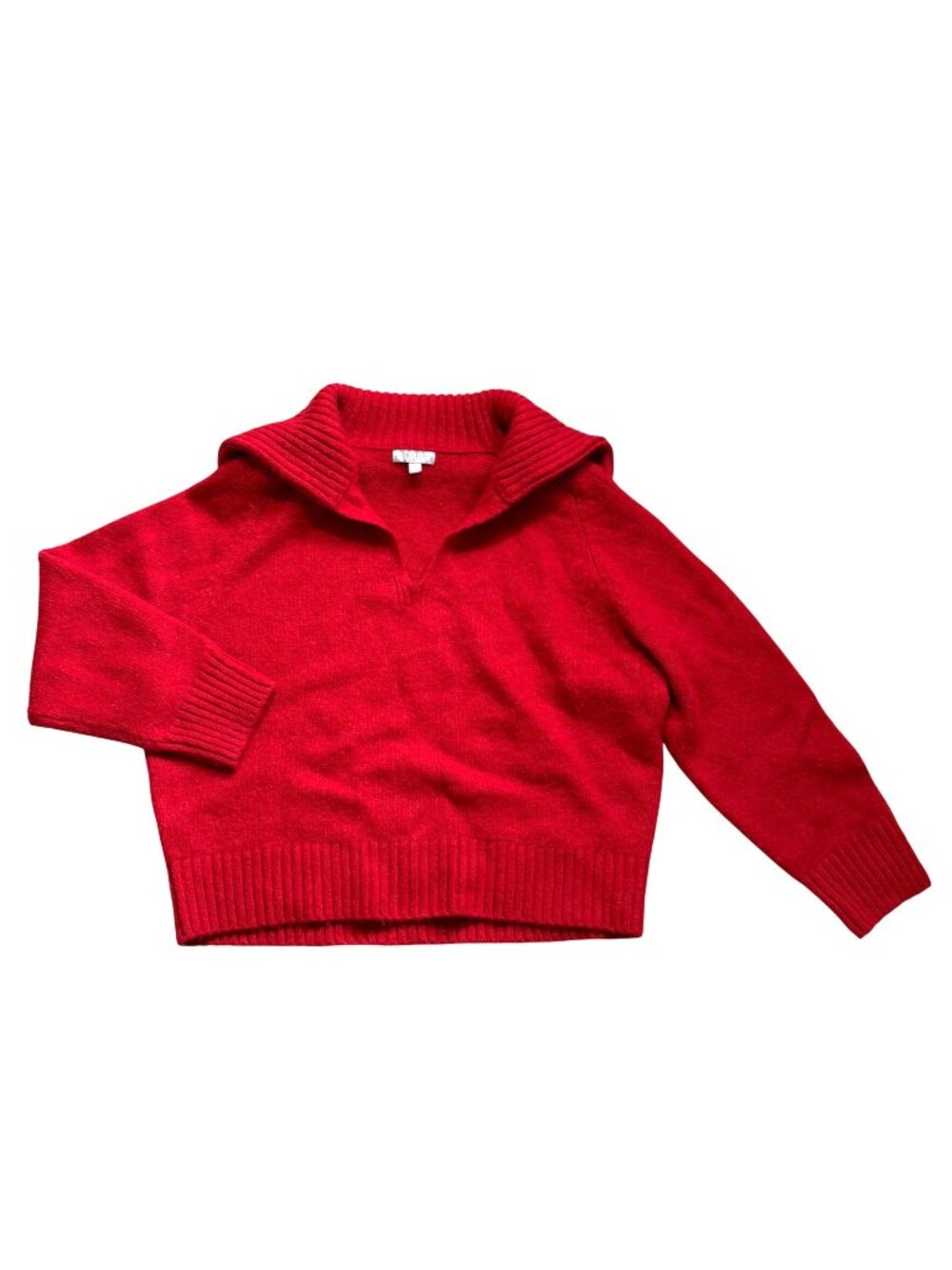 J.Crew Women's Johnny-Collar Sweater Sz M Preppy Quiet Luxury Alpaca Wool Blend